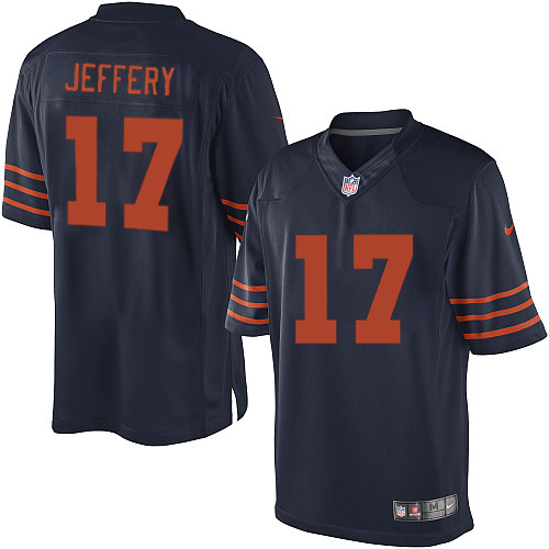 Men's Limited Alshon Jeffery Nike Jersey Navy Blue Alternate - #17 1940s Throwback NFL Chicago Bears